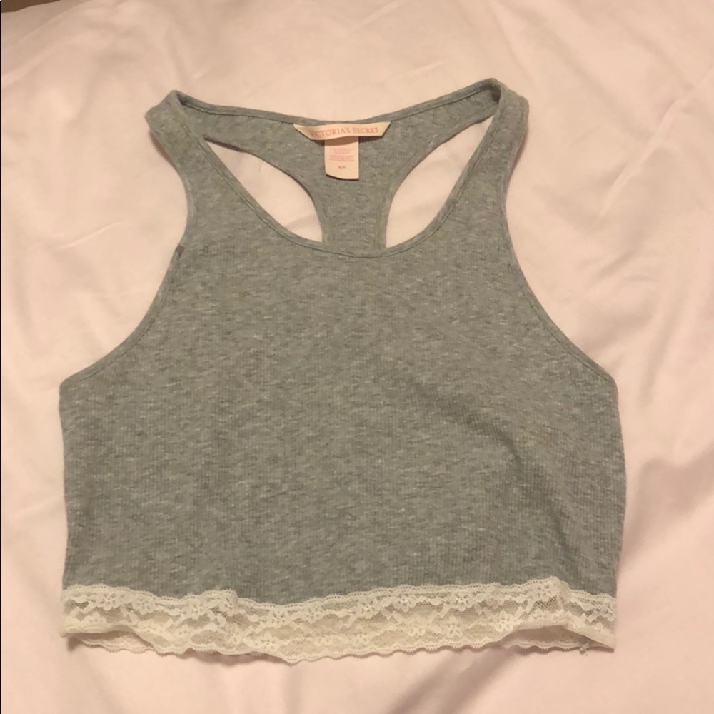 ✨3 for $25✨  VS Gray Racerback Crop Top